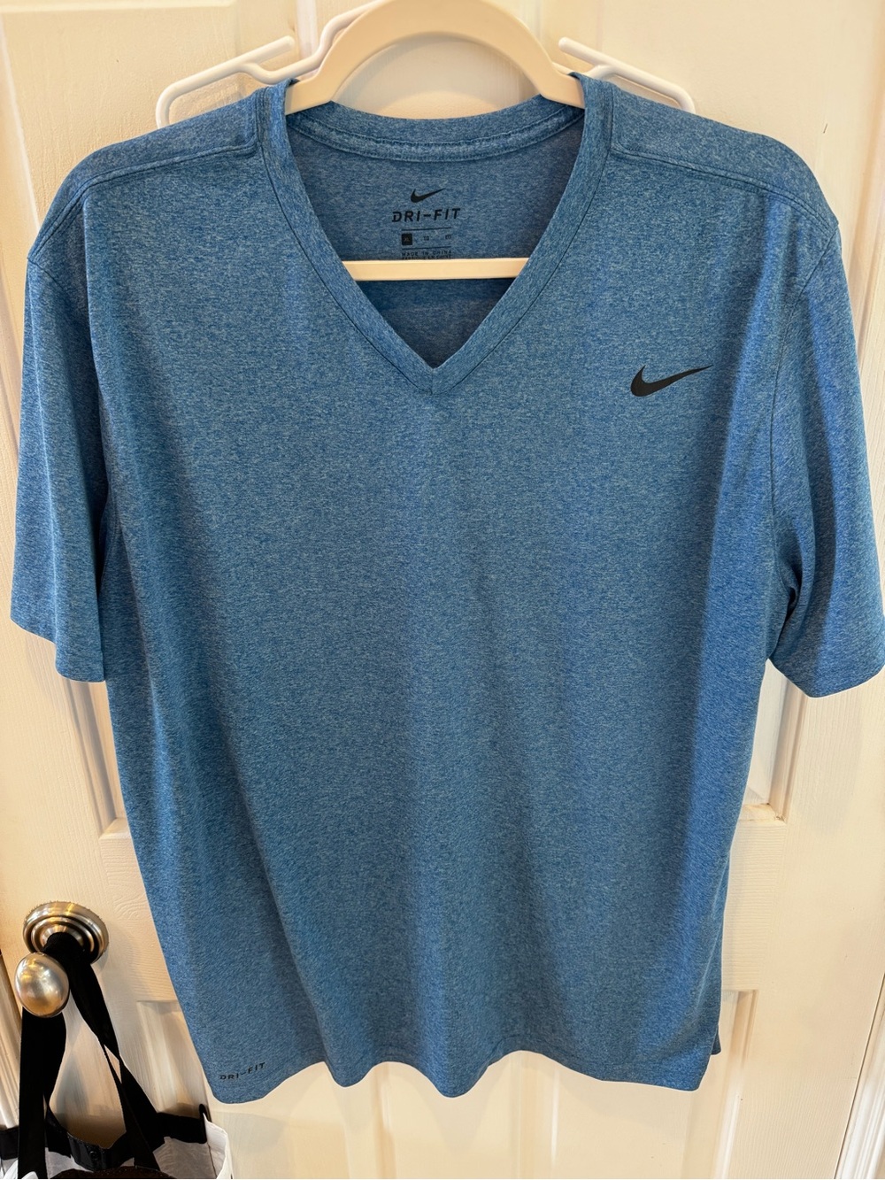 Nike Blue Heather Dri-FIT V-Neck Short Sleeve Tee